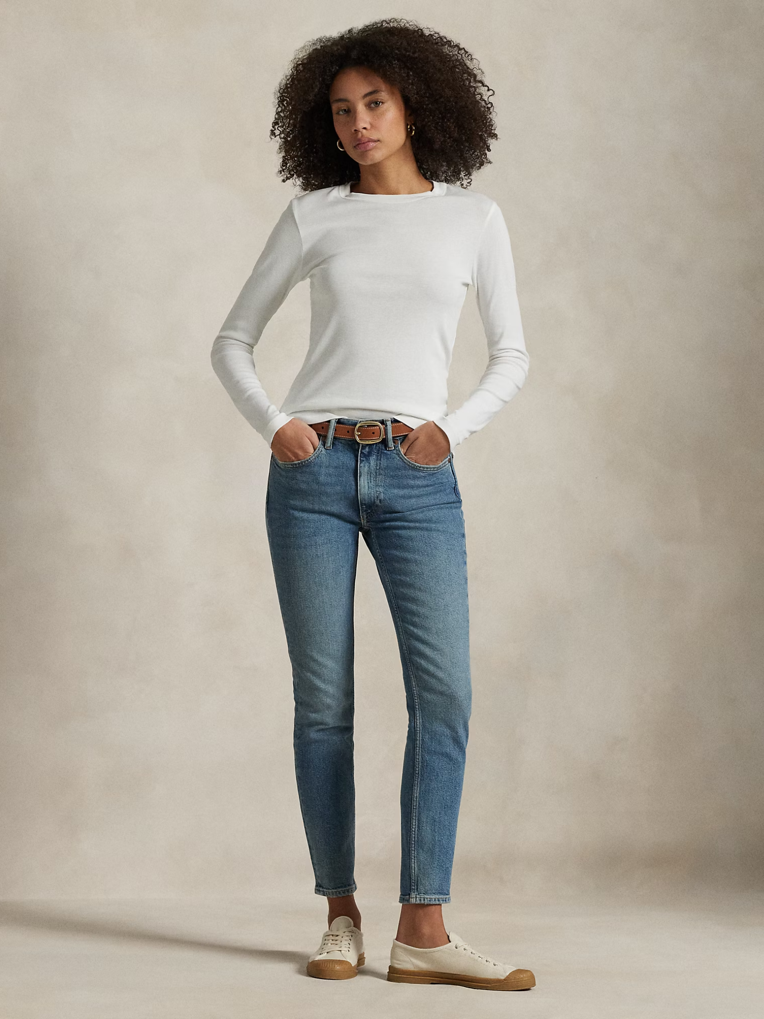 RALPH LAUREN WOMEN Mid Rise Super-slim Jeans Antares Wash