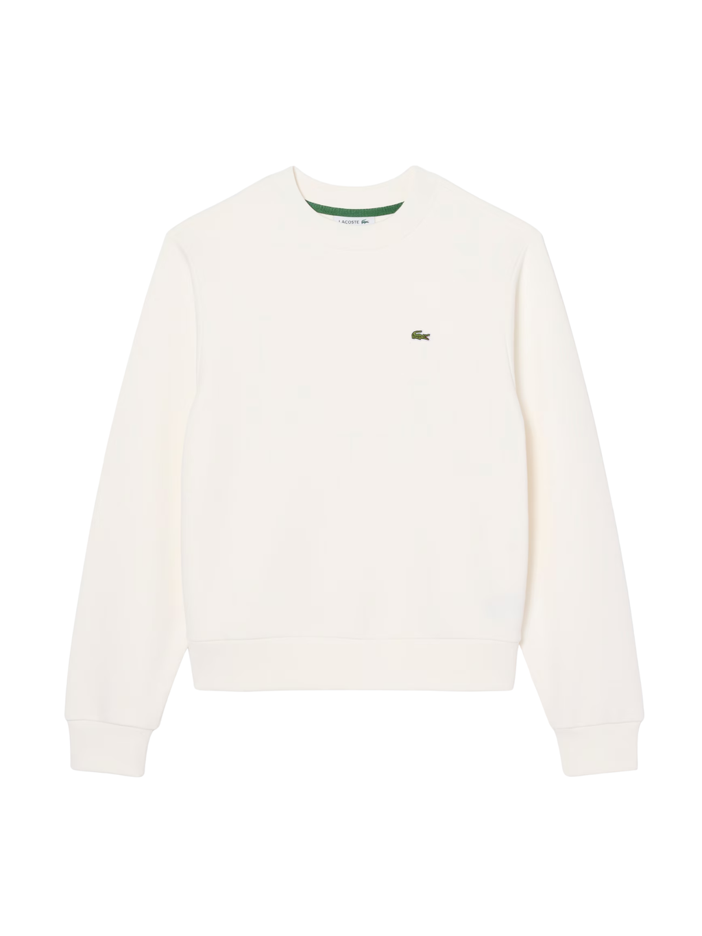 LACOSTE WOMEN Relaxed Fit Fleece Crew Neck Sweatshirt White