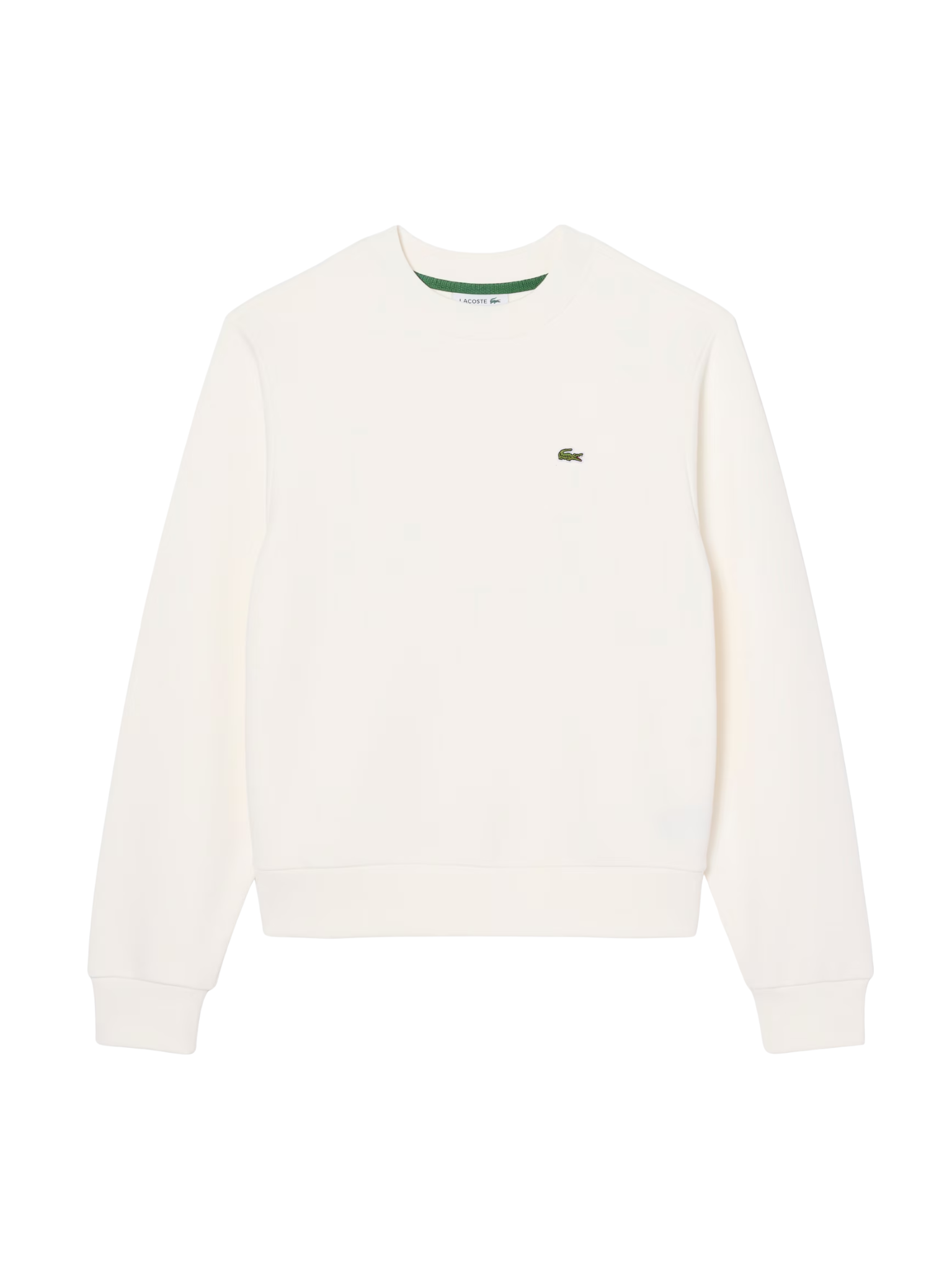 LACOSTE WOMEN Relaxed Fit Fleece Crew Neck Sweatshirt White