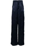 BALENCIAGA High-Waist Straight-Leg Trousers Dark Navy