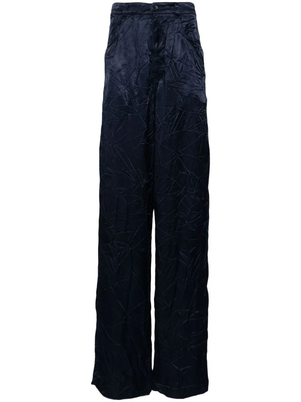 BALENCIAGA High-Waist Straight-Leg Trousers Dark Navy