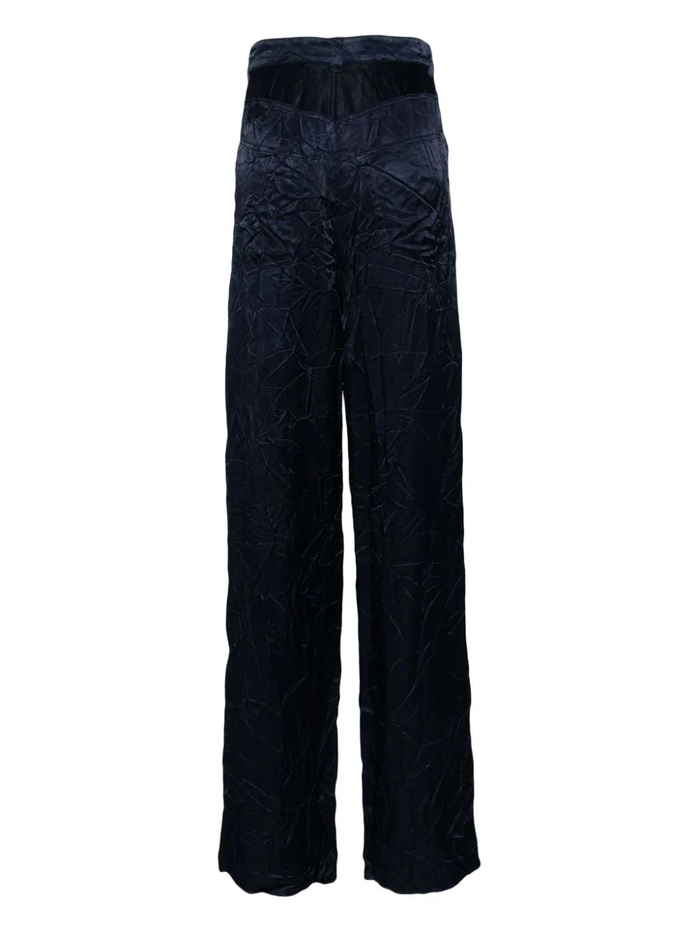 BALENCIAGA High-Waist Straight-Leg Trousers Dark Navy