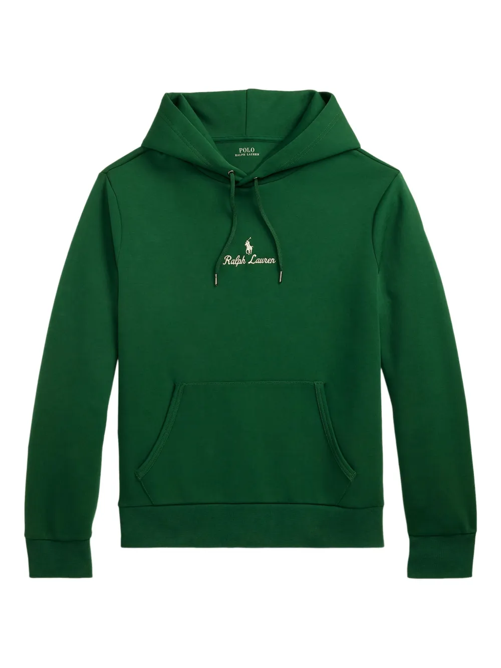 RALPH LAUREN Logo Double Knit Hoodie Vintage Pine