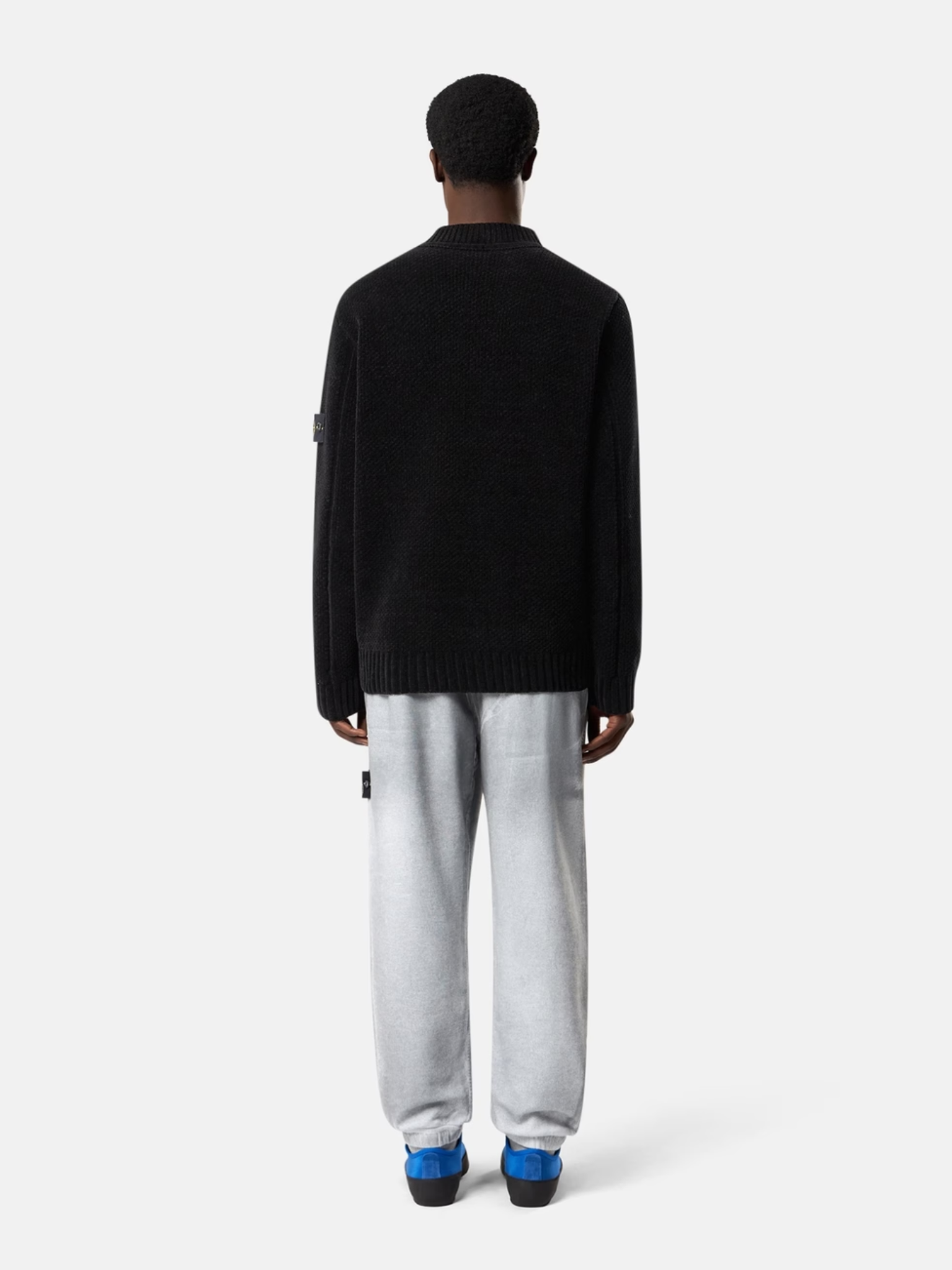 STONE ISLAND Knit Mock Neck Jumper Black