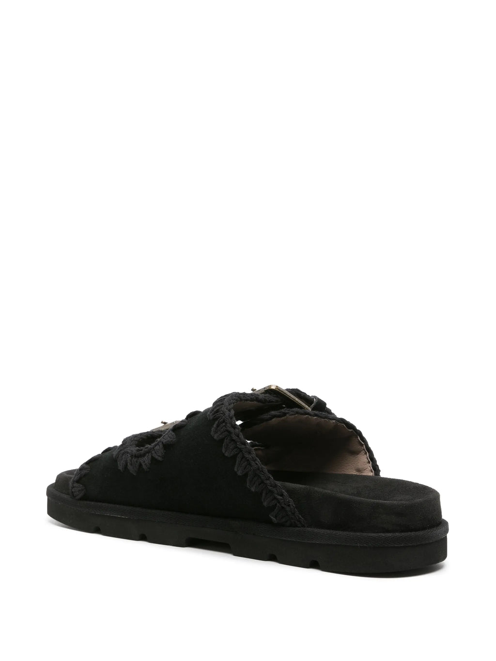 MOU WOMEN Low-Bio Double Buckle Sandals Black/Black