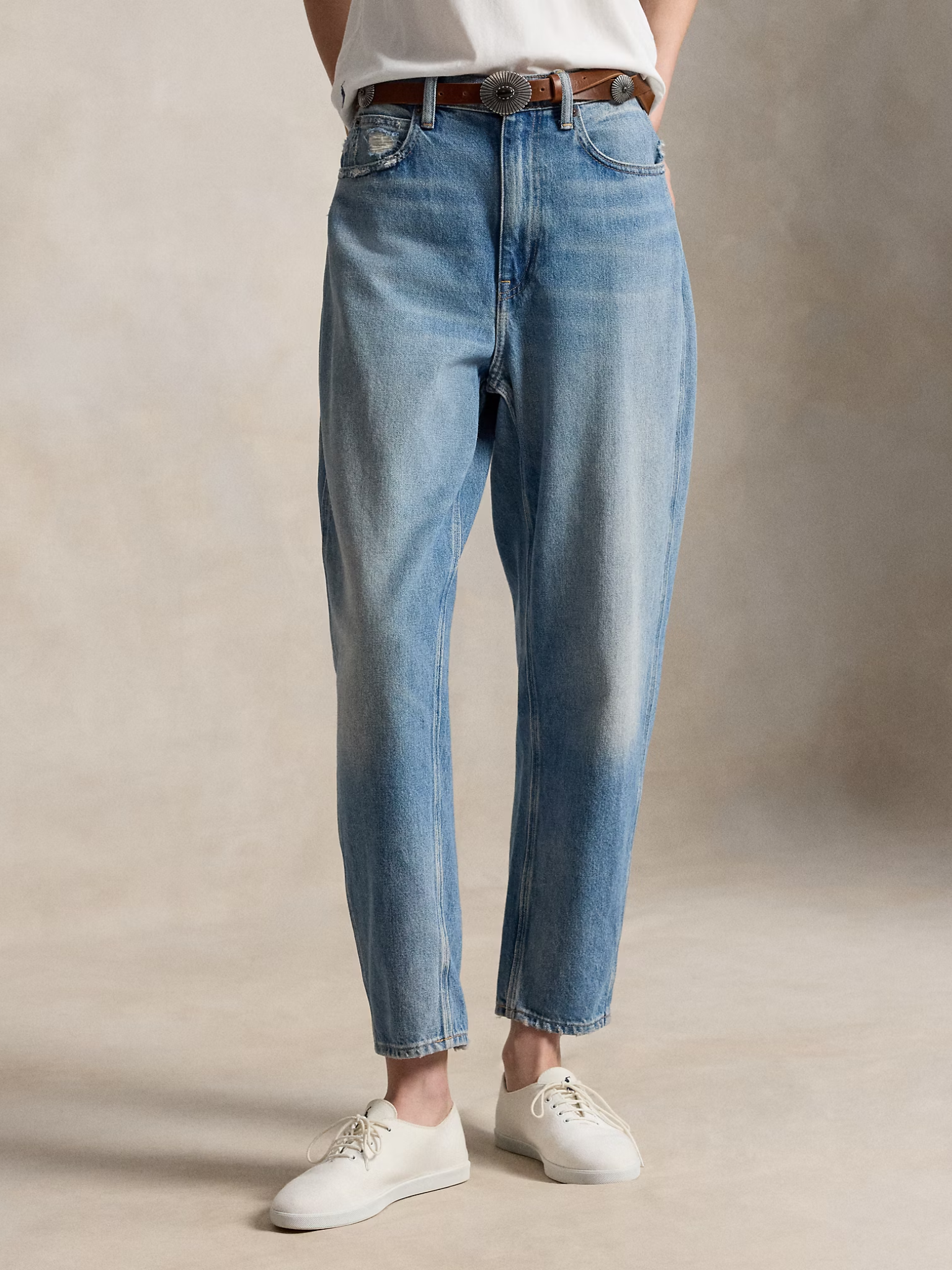 RALPH LAUREN WOMEN Curved Tapered Jeans Alaiya Wash