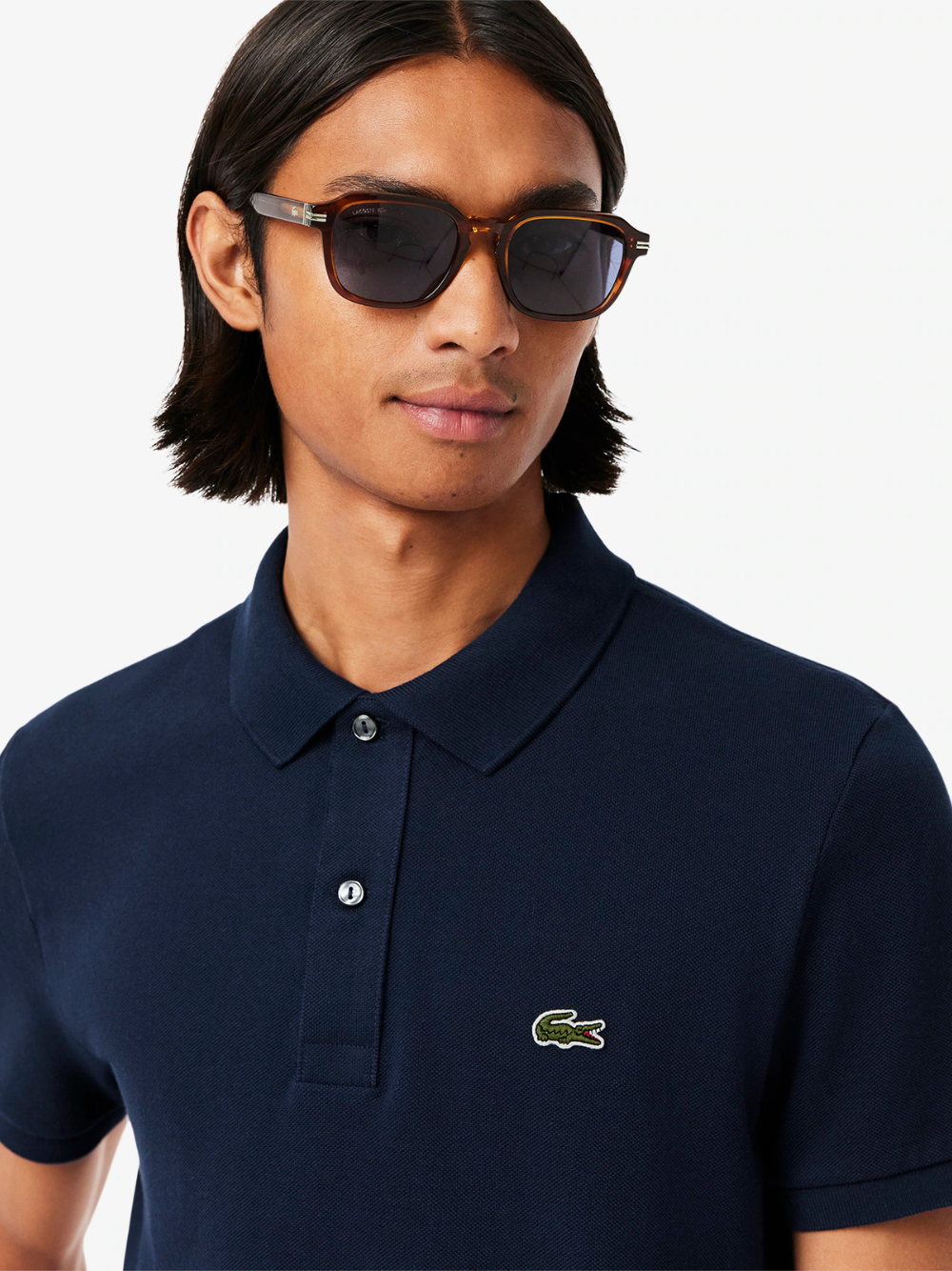 LACOSTE Slim Fit L.12.12 Piqué Polo Shirt Midnight Blue