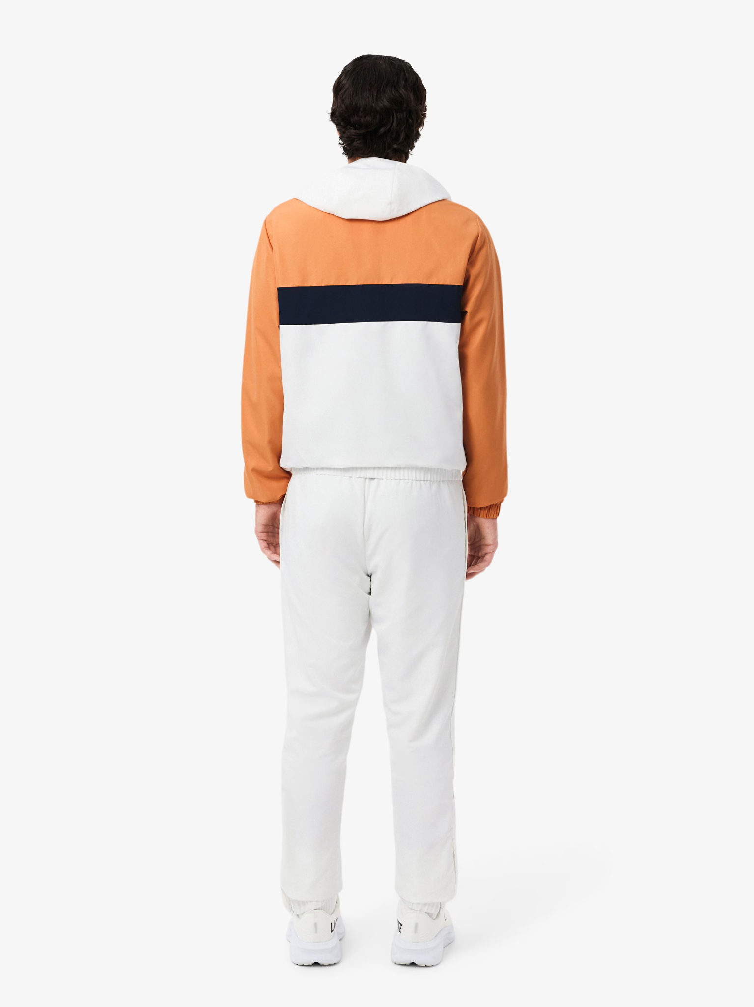 LACOSTE Diamond Taffeta Sport Tracksuit White/Orange