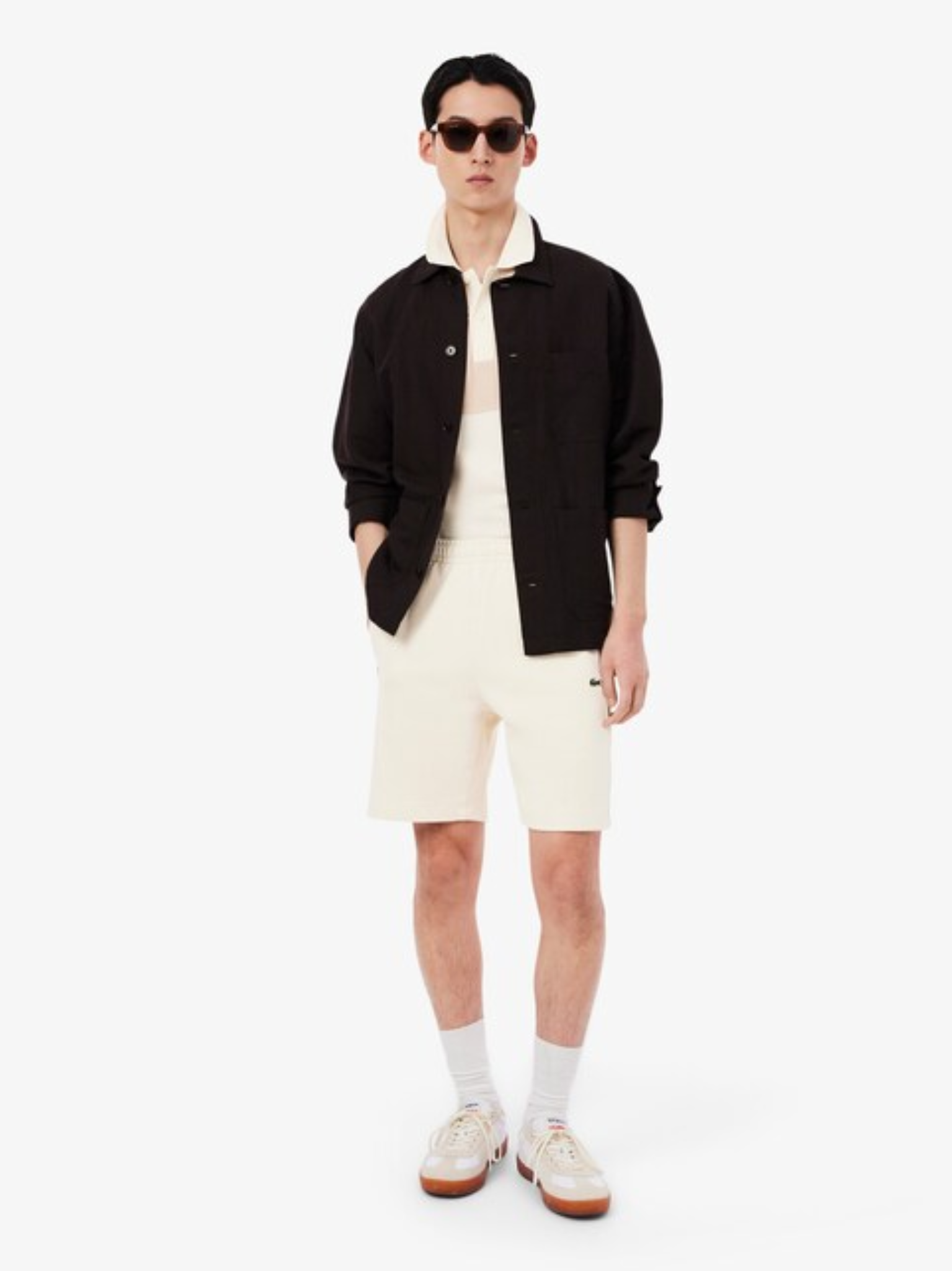 LACOSTE Regular Fit Colour-Block Piqué Polo Shirt Beige