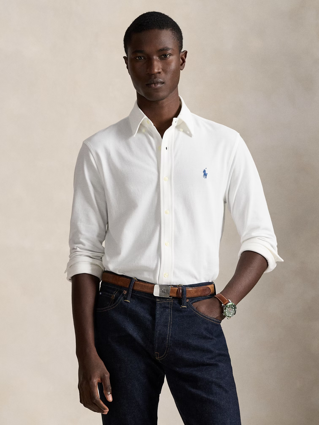 RALPH LAUREN Featherweight Mesh Shirt White