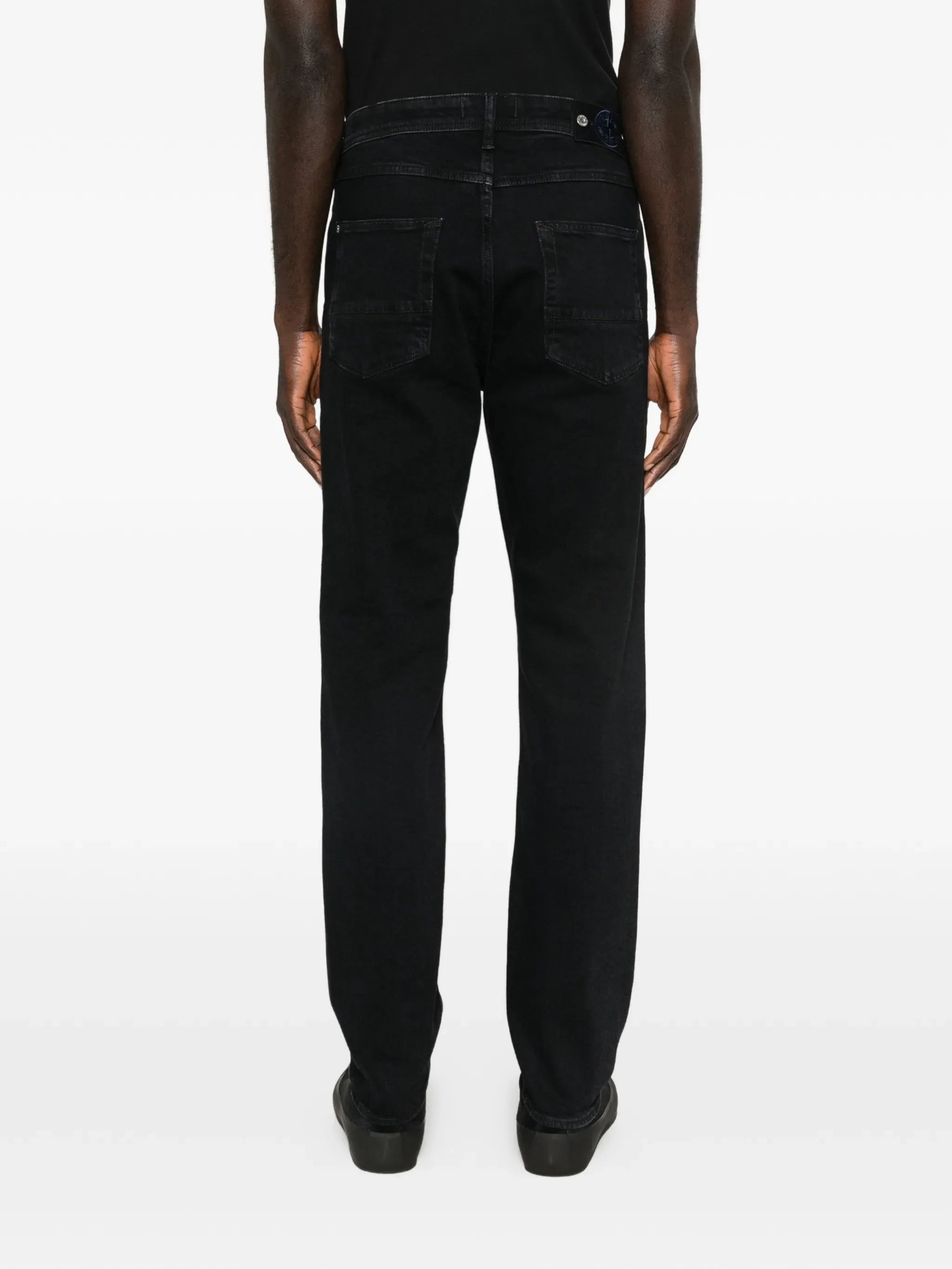 STONE ISLAND Logo Patch Slim Fit Jeans Black