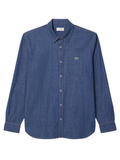 LACOSTE Regular Fit Lightweight Denim Shirt Blue