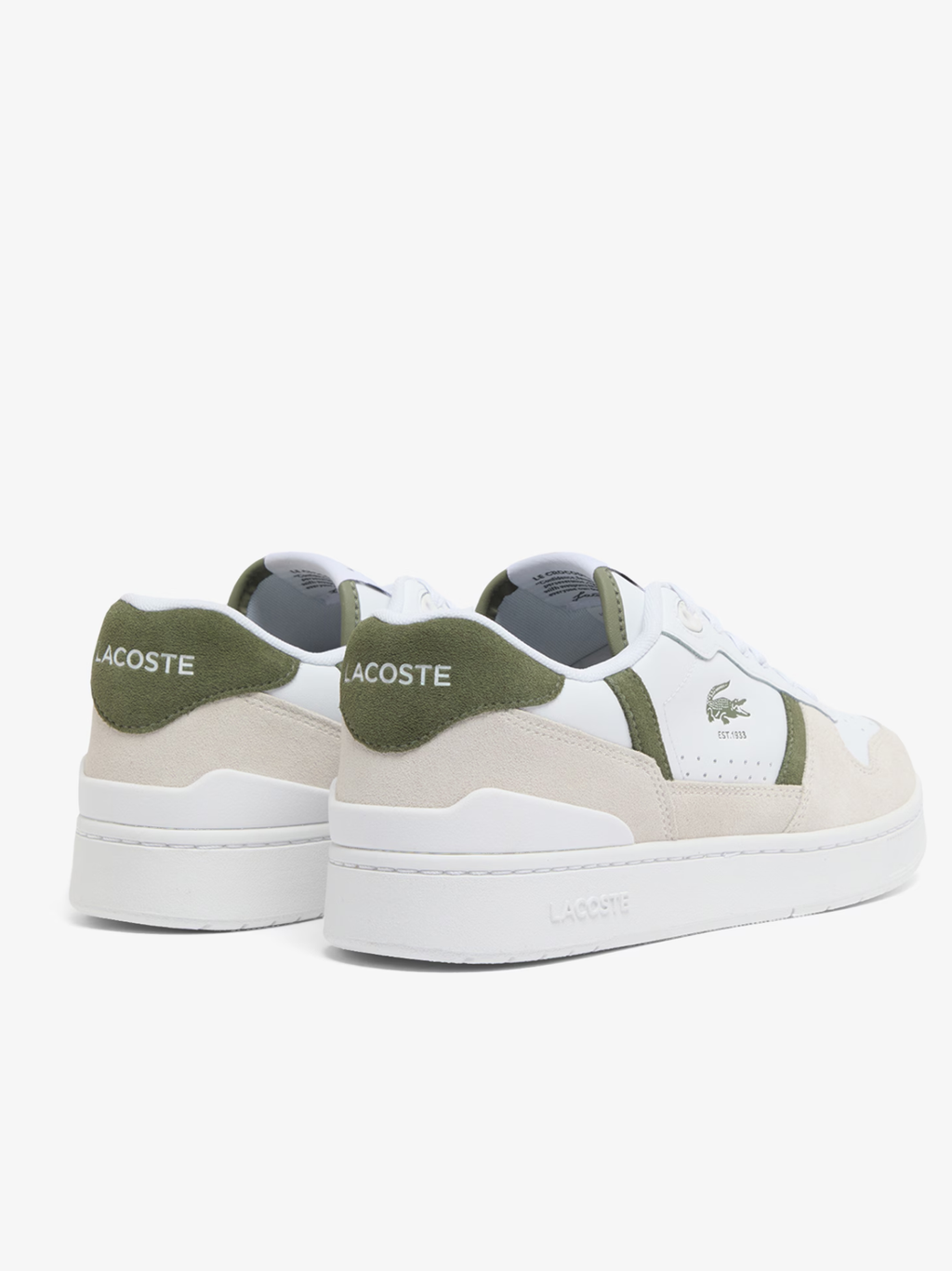 LACOSTE T-Clip Set Leather Sneakers White/Khaki