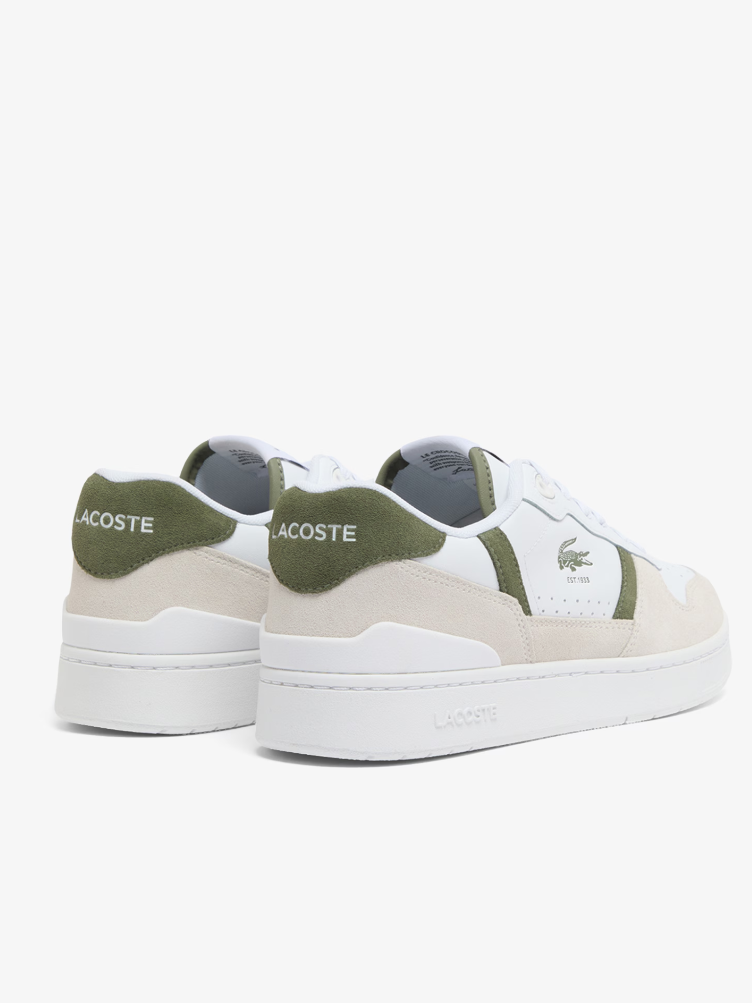LACOSTE T-Clip Set Leather Sneakers White/Khaki