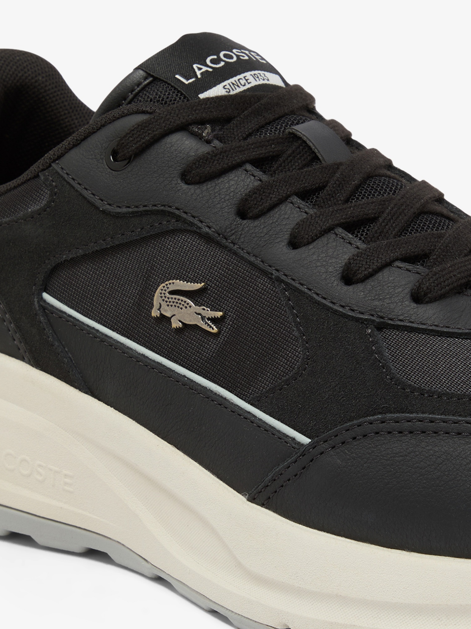 LACOSTE Run Set Suede Sneakers Black/Off White