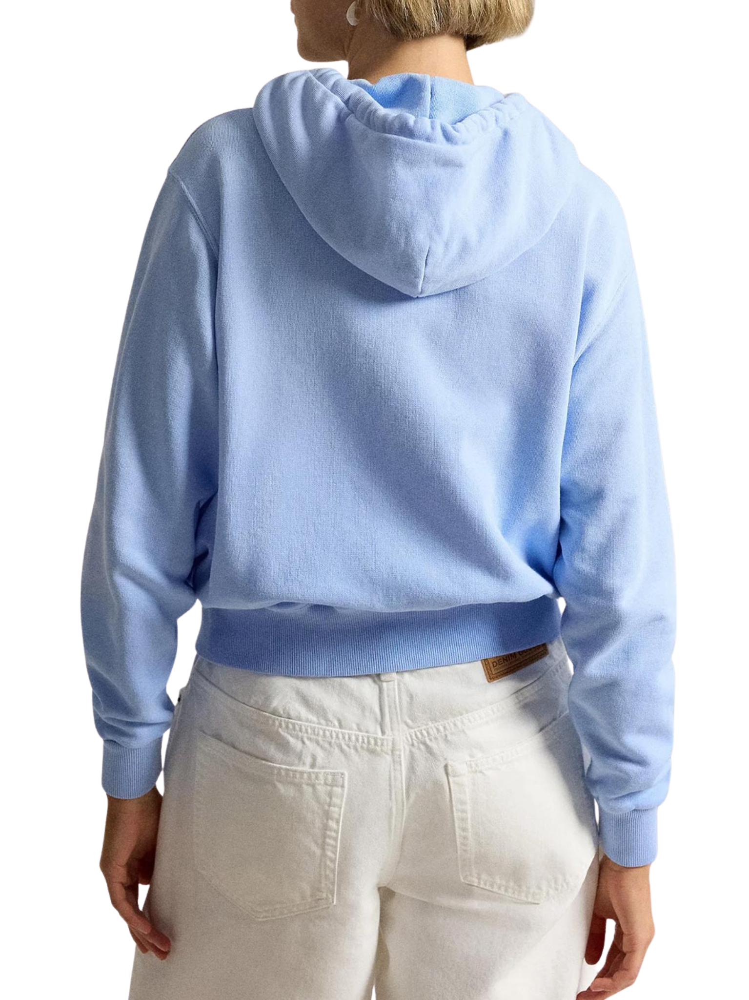RALPH LAUREN WOMEN Lightweight Fleece Full Zip Hoodie Baby Blue