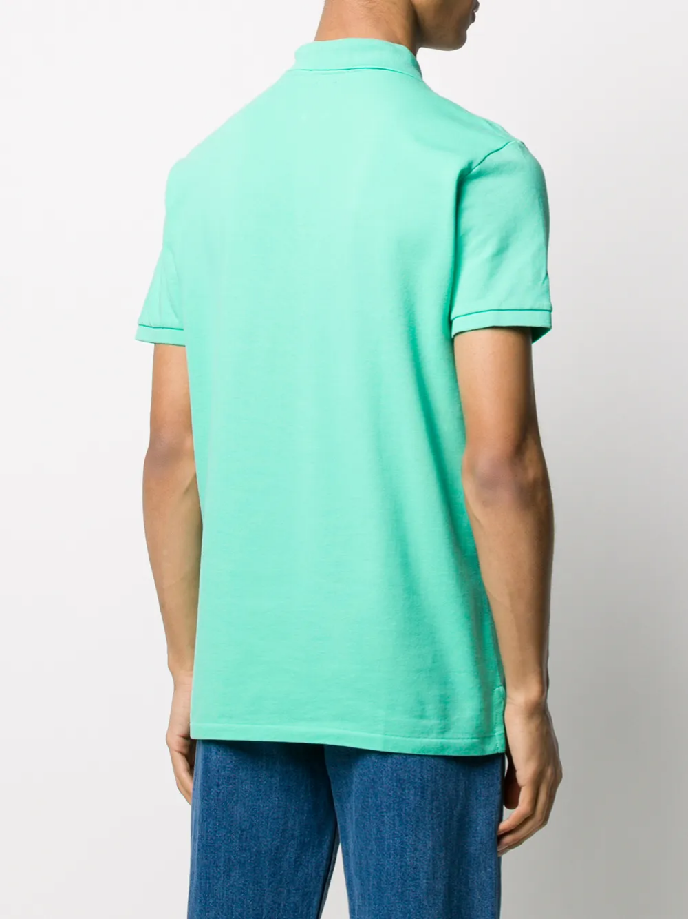 RALPH LAUREN Slim Fit Mesh Polo Shirt Sunset Green