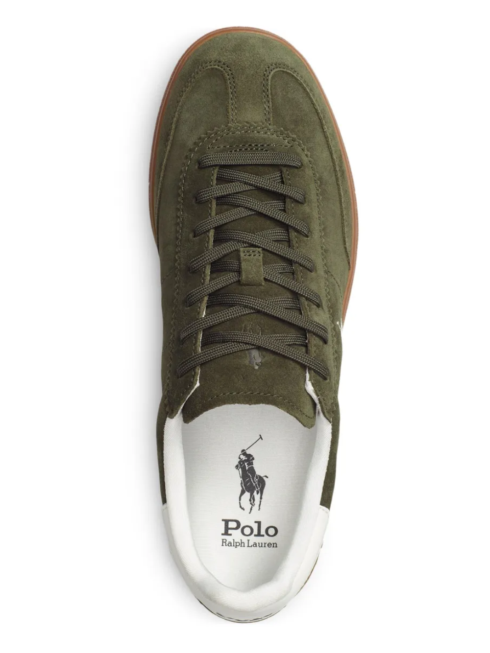 RALPH LAUREN Bedford Suede Sneaker Armadillo/Deckwash White