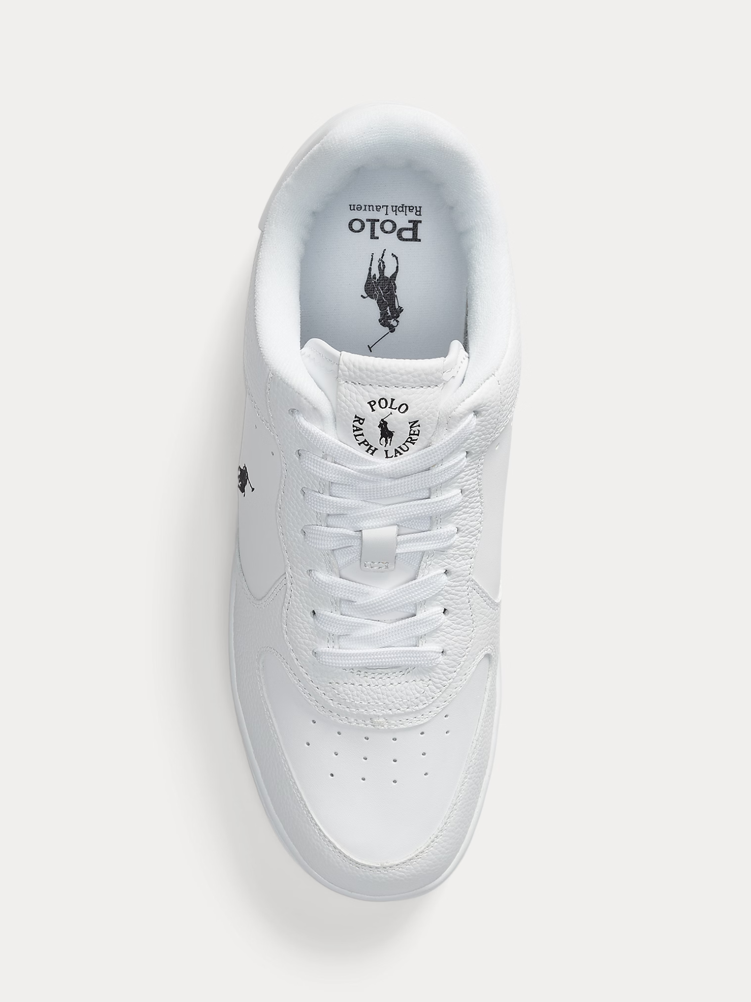 RALPH LAUREN Masters Court Leather Sneakers White/White/Black