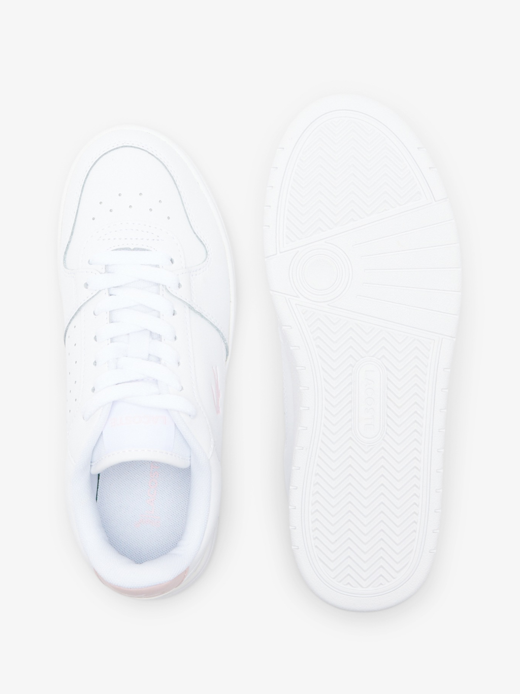 LACOSTE WOMEN Court Ace Leather Sneakers White/Light Pink