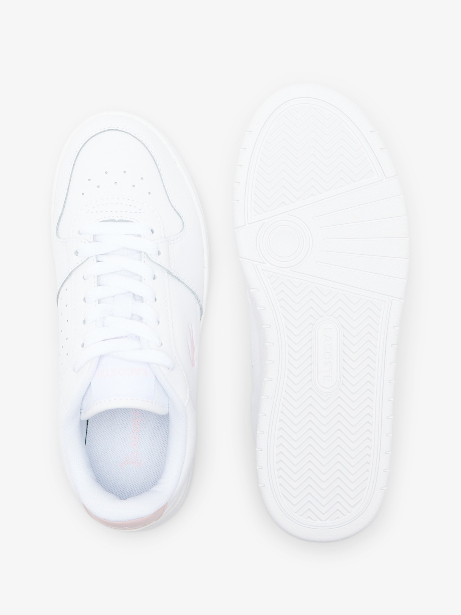 LACOSTE WOMEN Court Ace Leather Sneakers White/Light Pink