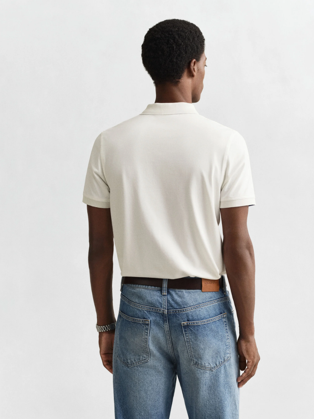 GANT Contrast Piqué Polo Shirt Eggshell