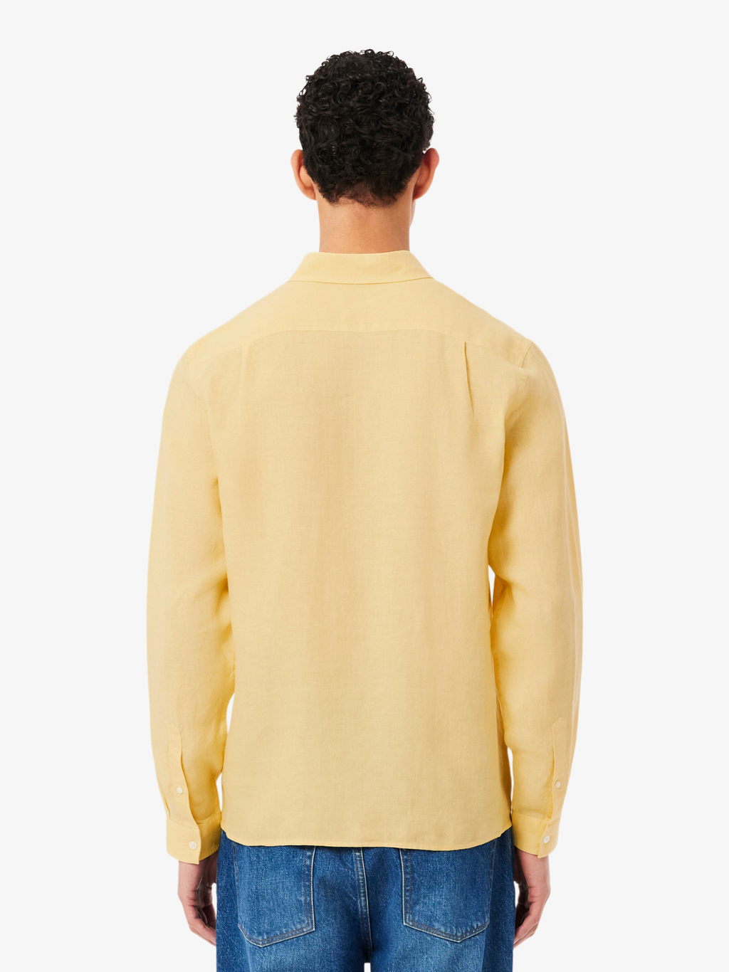 LACOSTE Regular Fit Linen Shirt Jaune