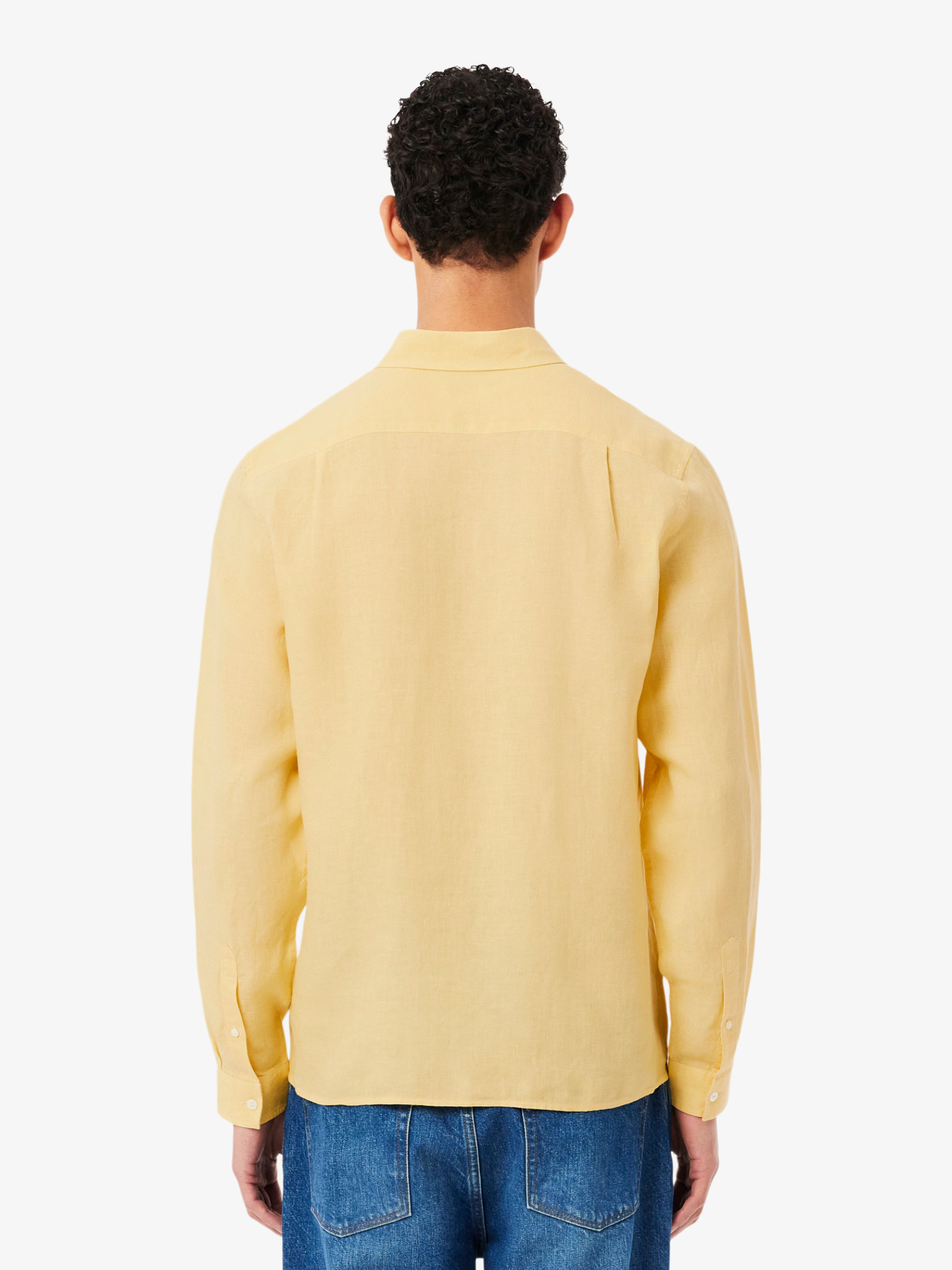 LACOSTE Regular Fit Linen Shirt Jaune