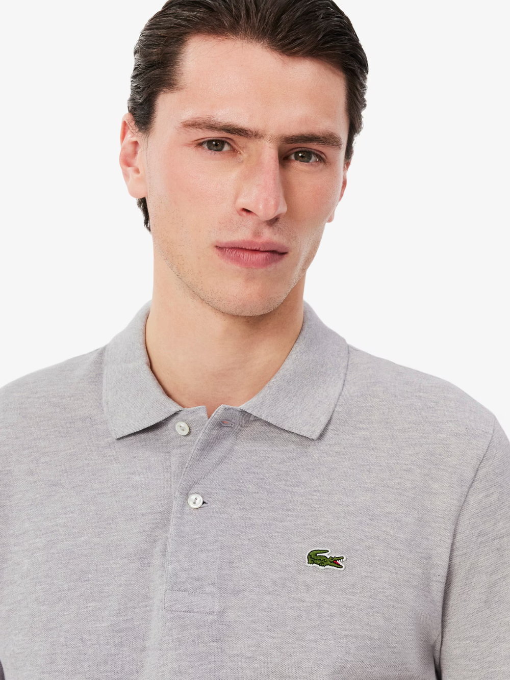 LACOSTE Classic Fit Long Sleeved L.12.12 Polo Shirt Grey