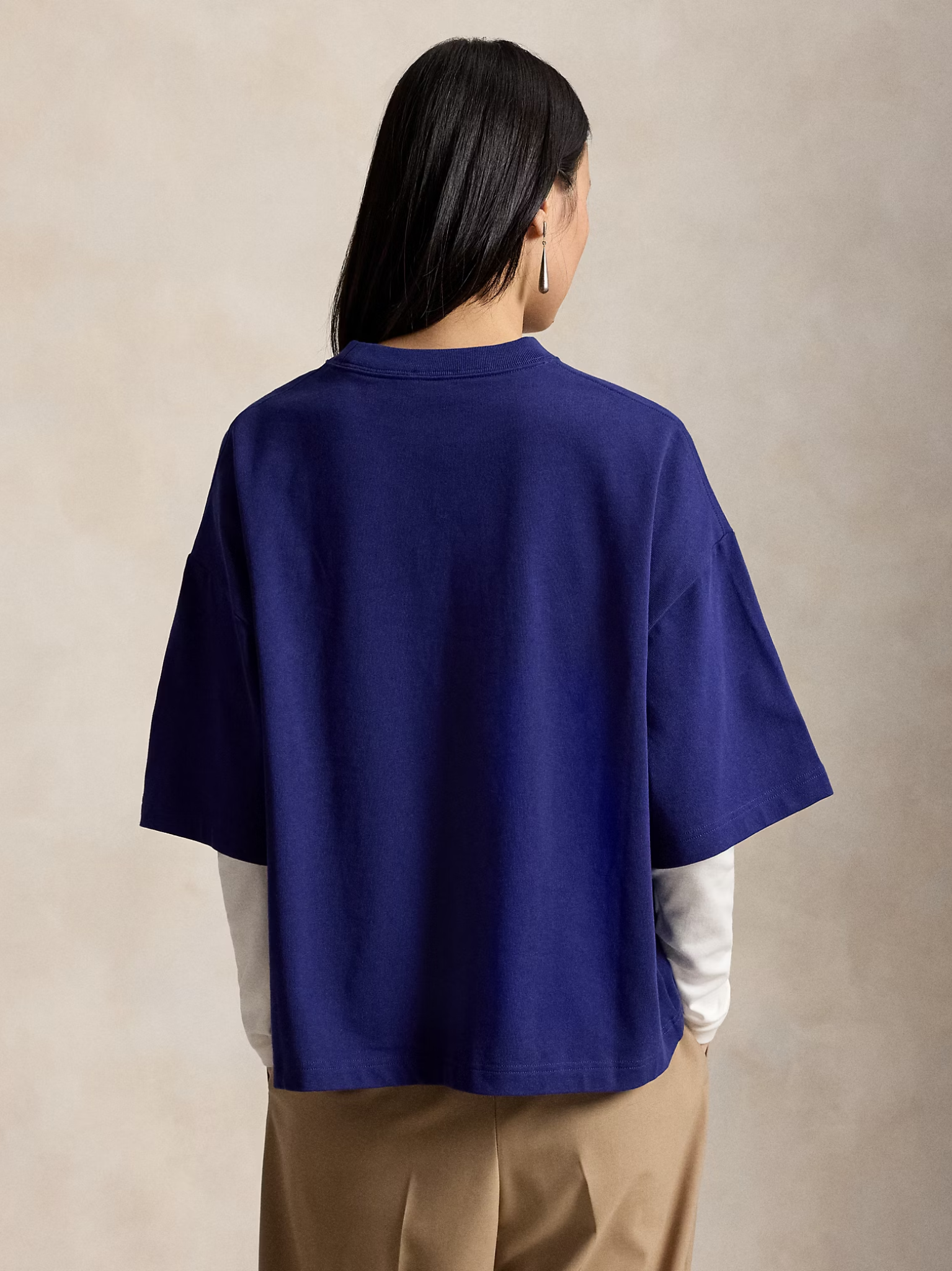 RALPH LAUREN WOMEN Crest Cotton Jersey T-Shirt Autumn Royal