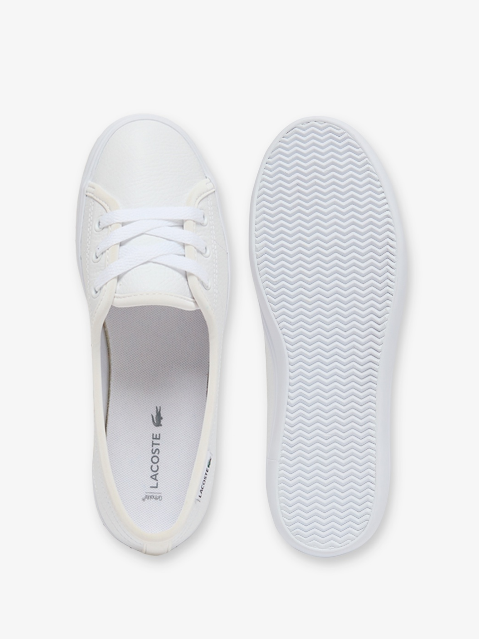 LACOSTE WOMEN Median LTH Leather Sneakers White