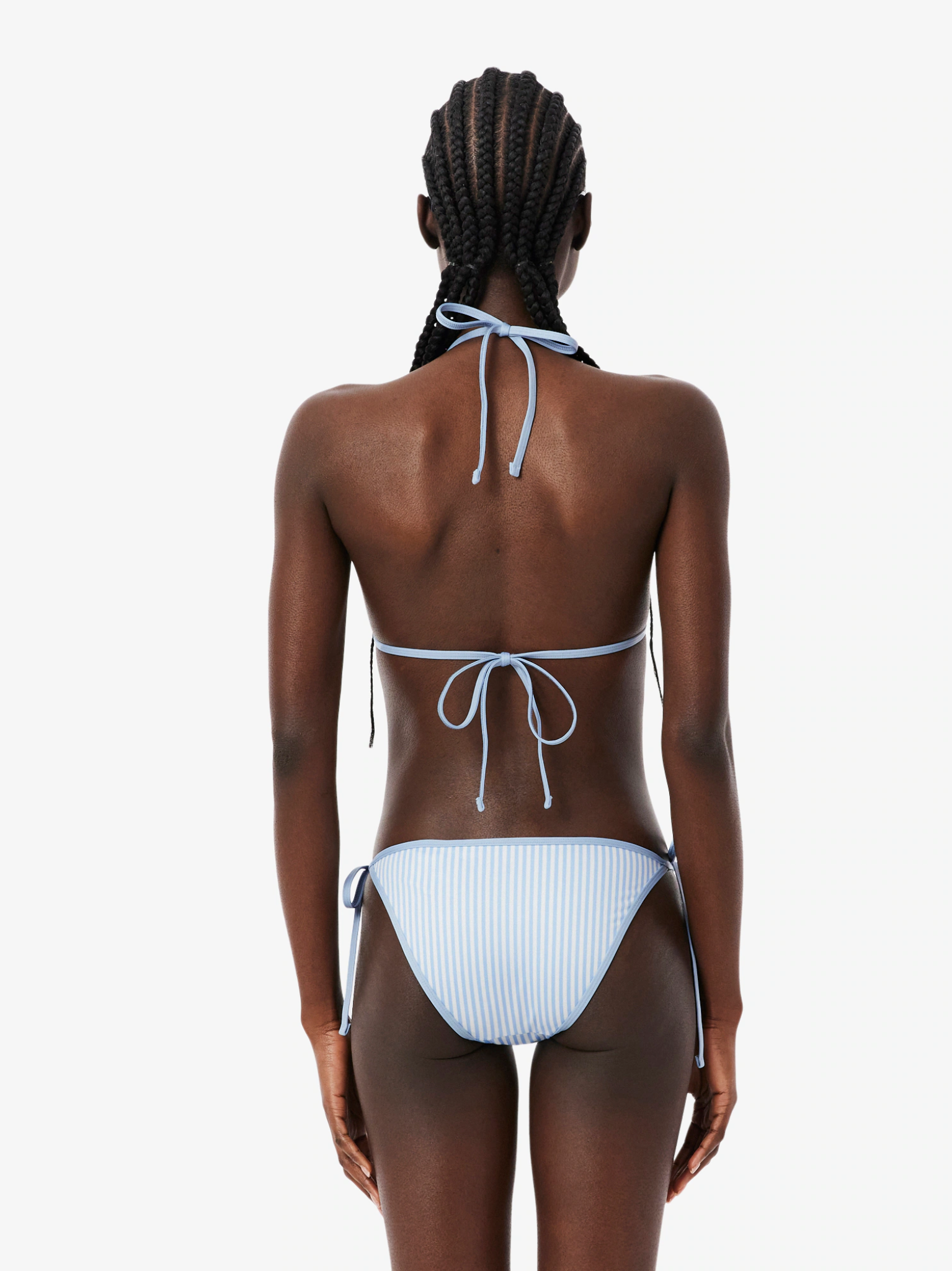 LACOSTE WOMEN Swim Top Light Blue/White