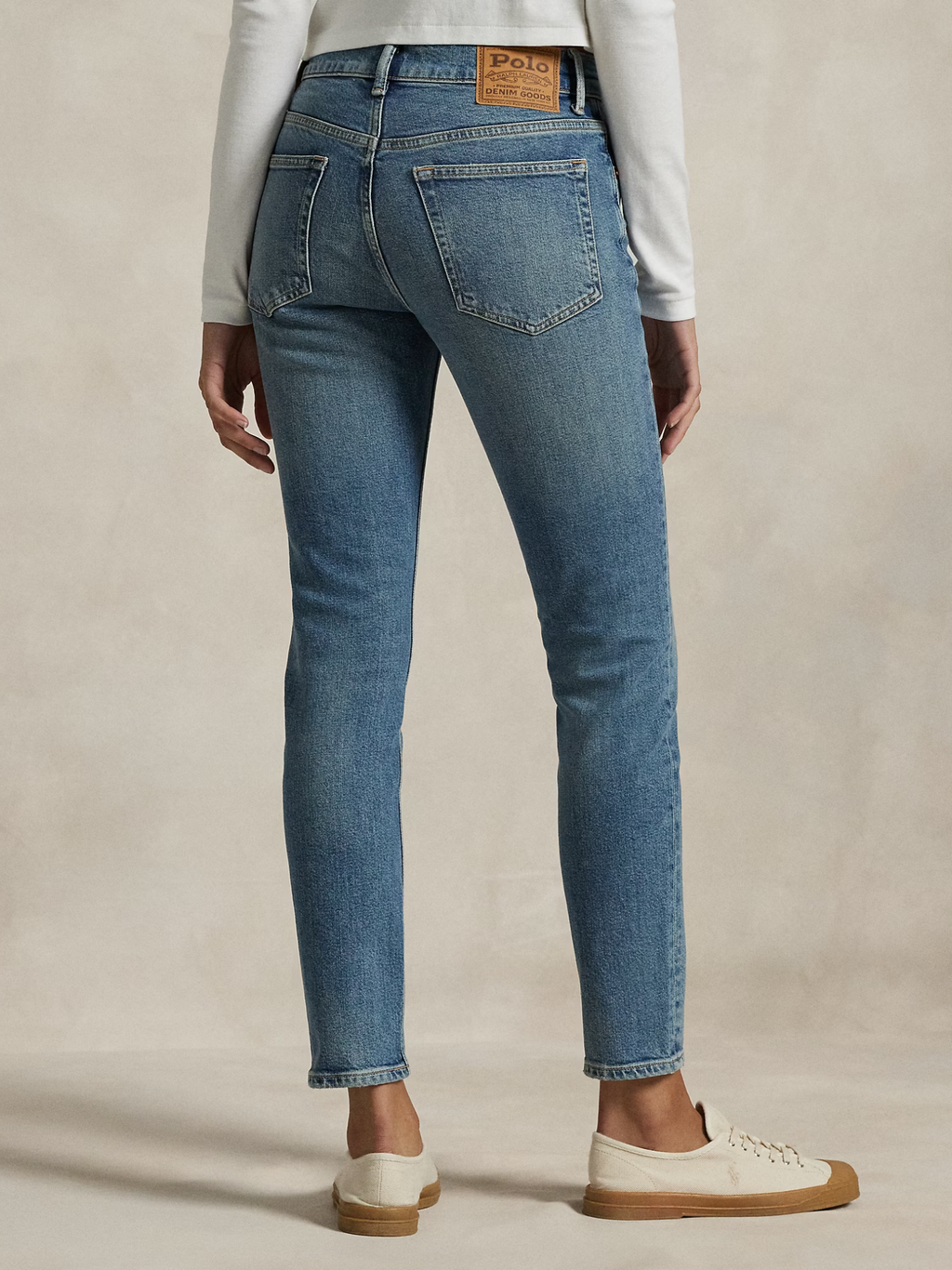 RALPH LAUREN WOMEN Mid Rise Super-slim Jeans Antares Wash