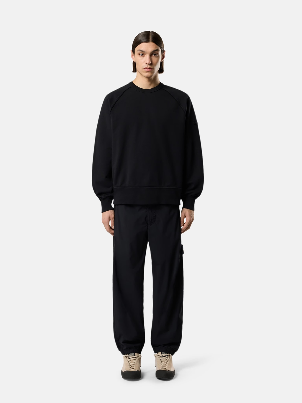 STONE ISLAND Zip Pockets Nylon Tech Fleece Joggers Black