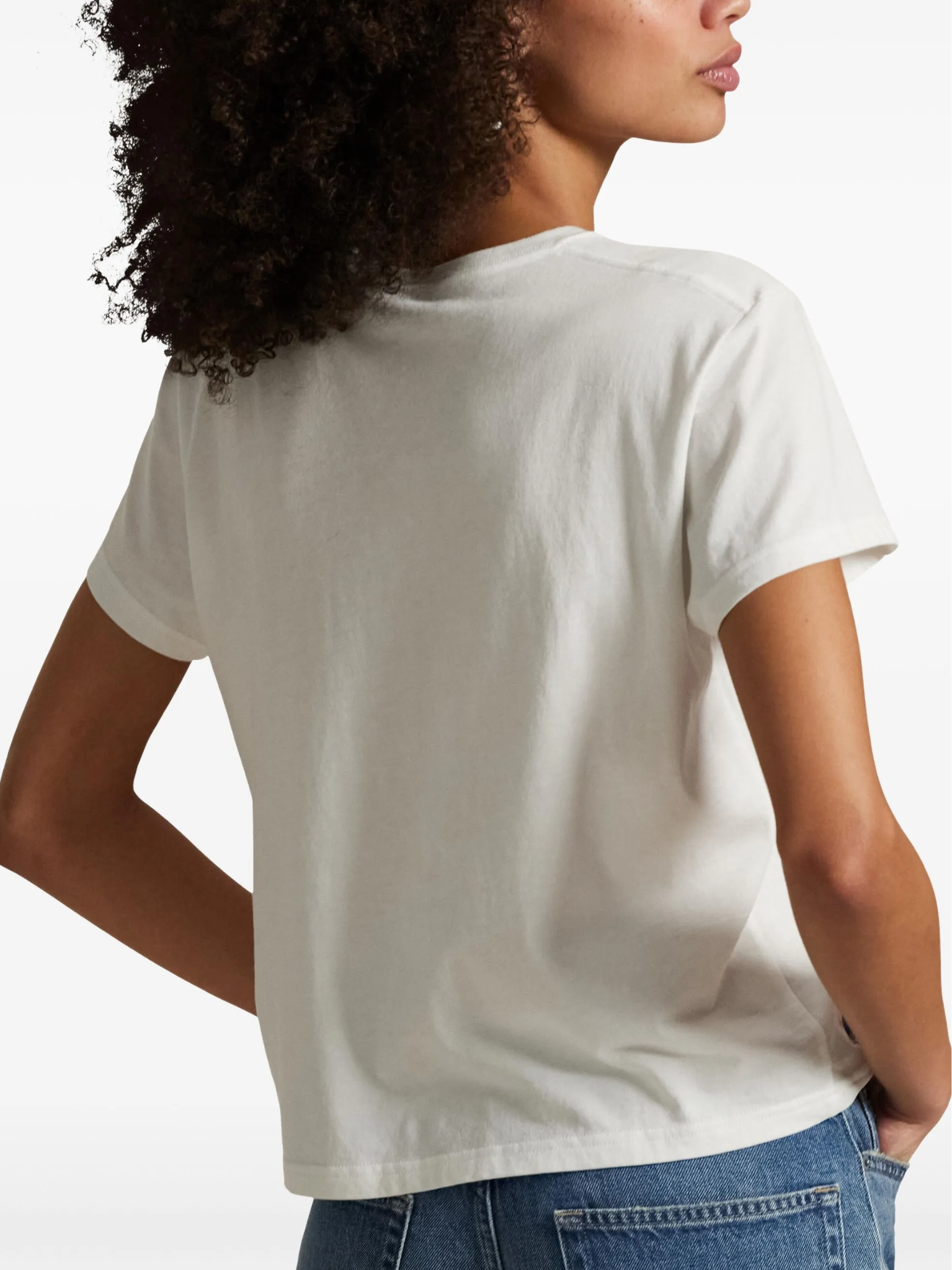 RALPH LAUREN WOMEN Classic Shrunken Fit Jersey Tee White