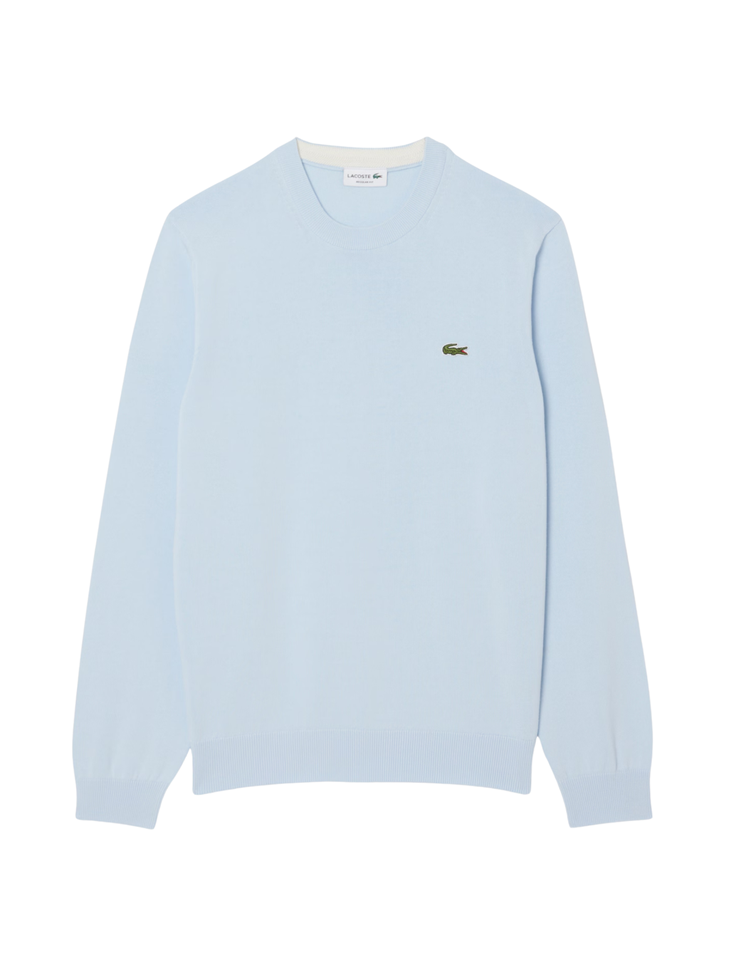 LACOSTE Monochrome Crew Neck Cotton Sweater Light Blue