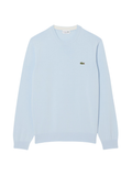 LACOSTE Monochrome Crew Neck Cotton Sweater Light Blue