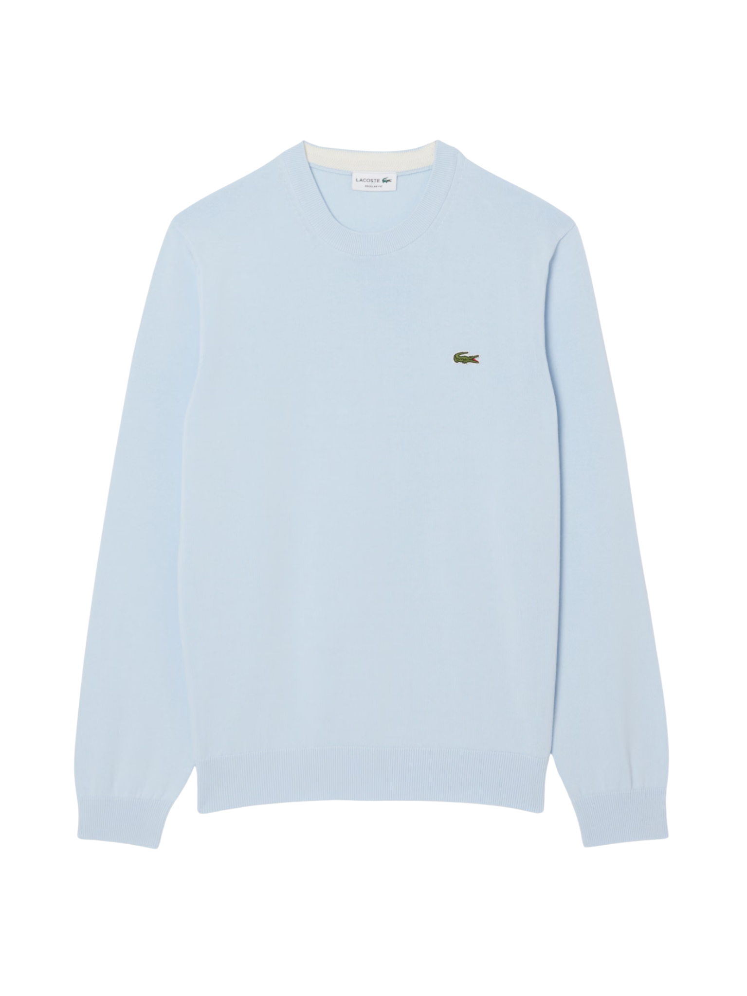 LACOSTE Monochrome Crew Neck Cotton Sweater Light Blue