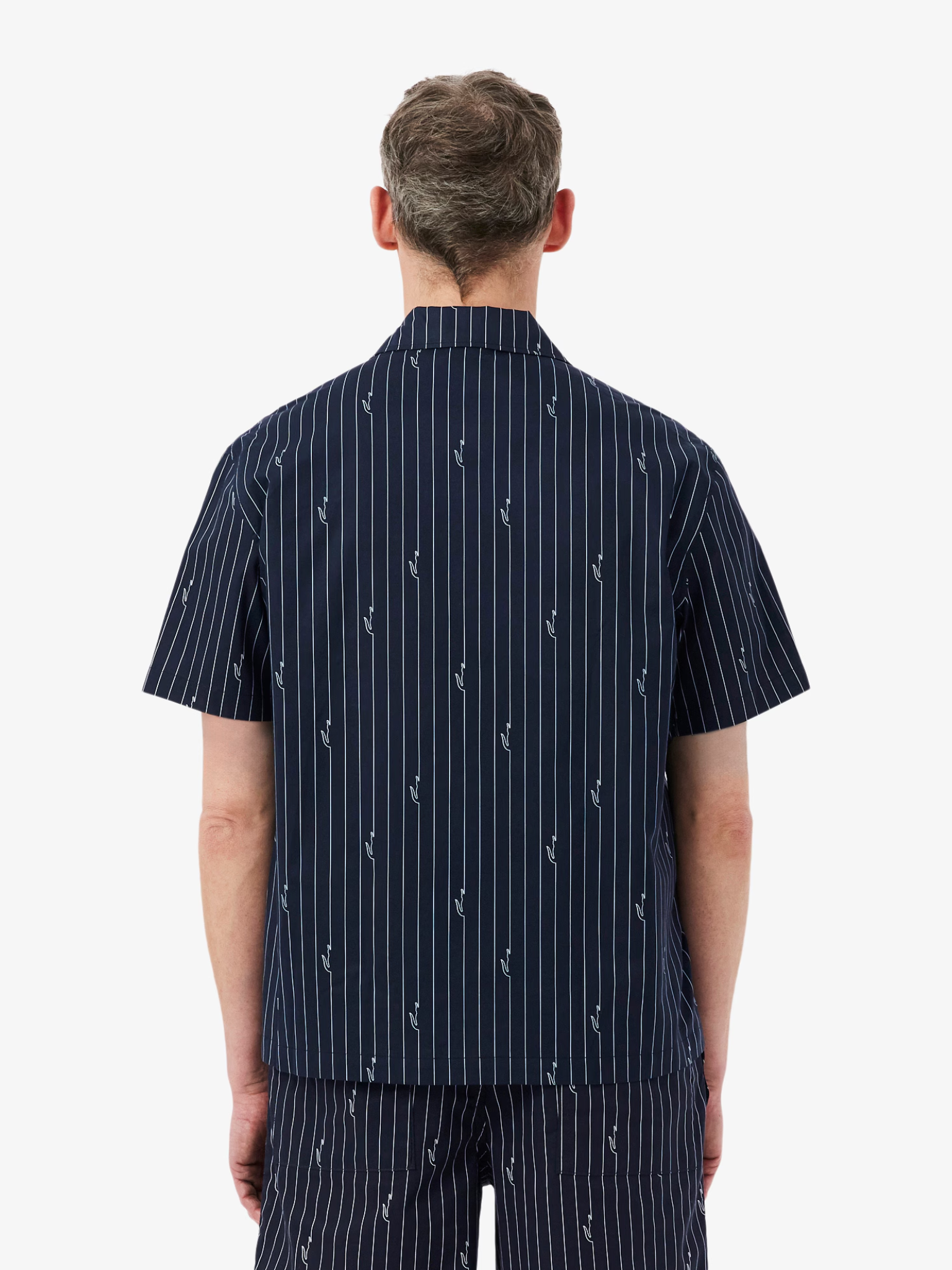 LACOSTE Relaxed Fit Print Twill Shirt Black