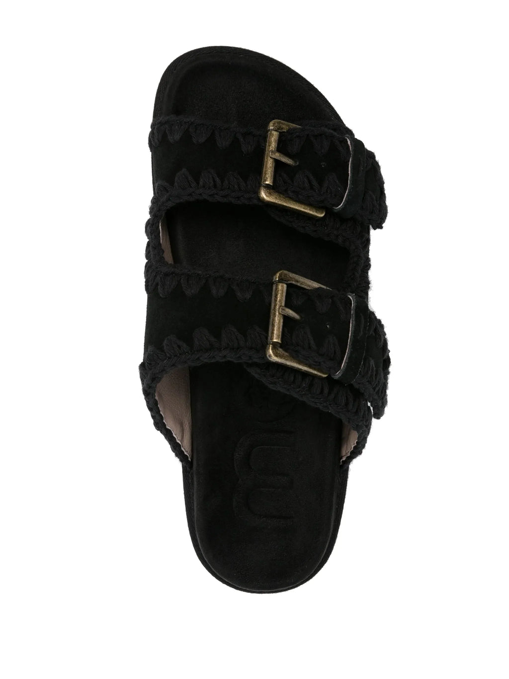 MOU WOMEN Low-Bio Double Buckle Sandals Black/Black