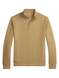 RALPH LAUREN Double-knit Mockneck Pullover Medium Beige