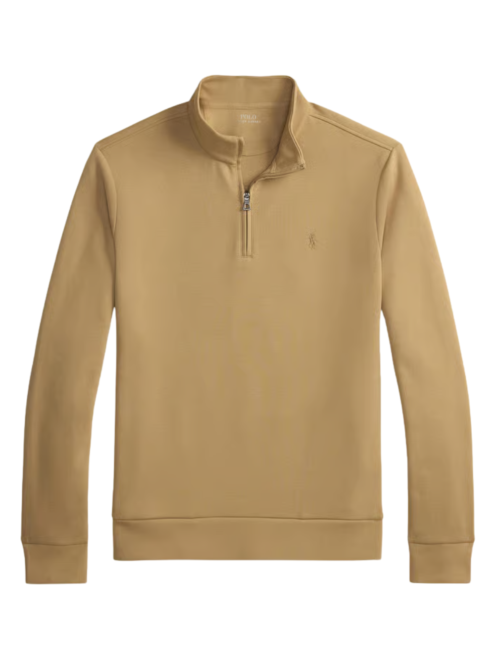 RALPH LAUREN Double-knit Mockneck Pullover Medium Beige