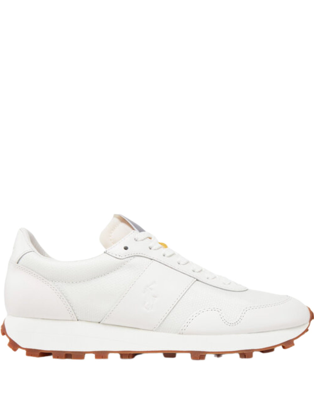 RALPH LAUREN Trail 125 Leather-Mesh Sneakers All White