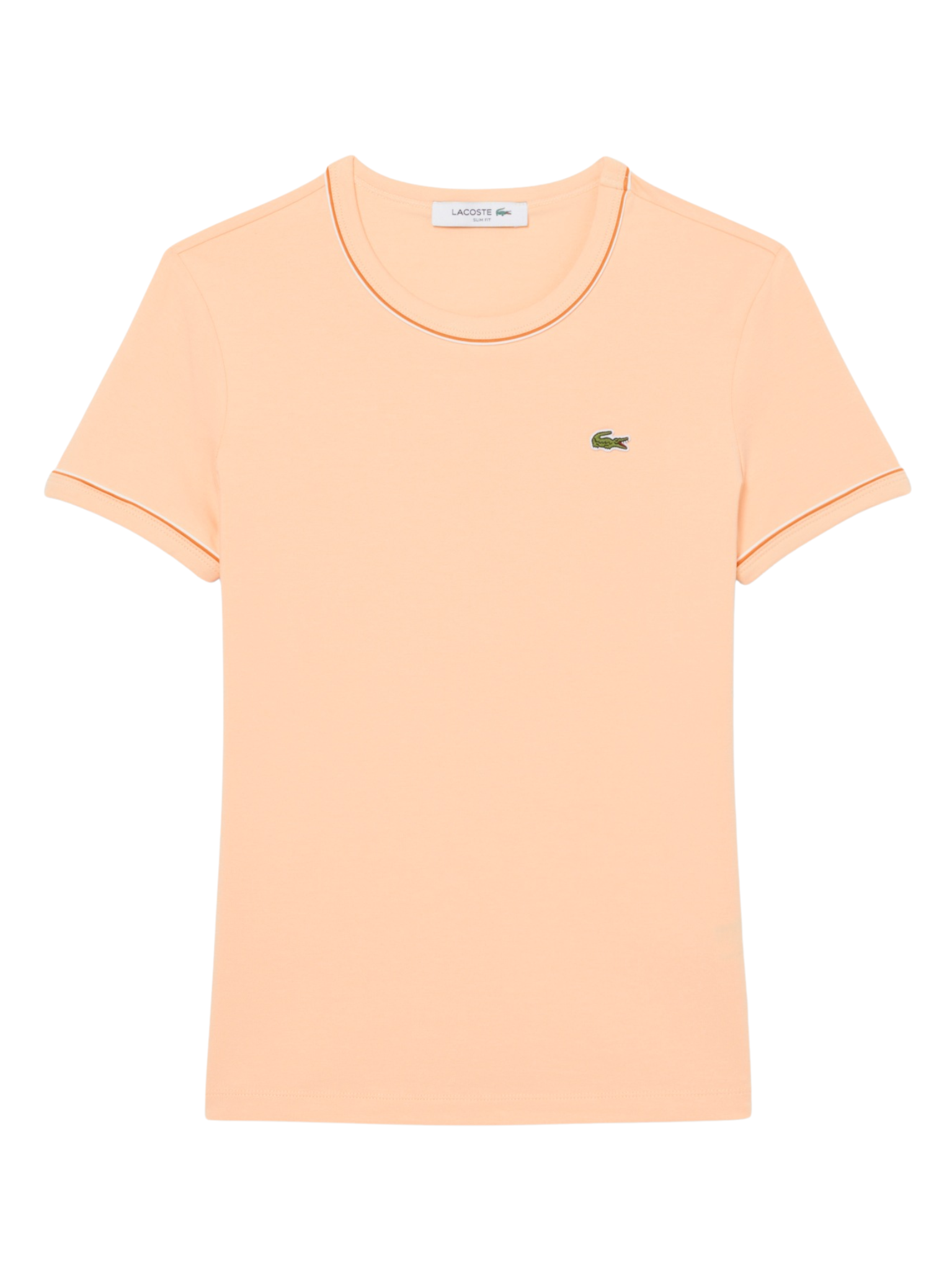 LACOSTE WOMEN Contrast Trim Jersey T-shirt Rose/Orange