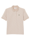 LACOSTE WOMEN Slim Fit Monogram Jacquard Polo Shirt Beige