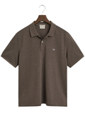 GANT Regular Fit Shield Piqué Polo Shirt Seawood Melange