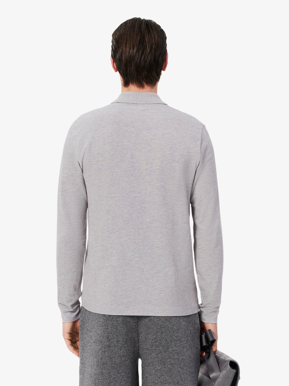 LACOSTE Classic Fit Long Sleeved L.12.12 Polo Shirt Grey