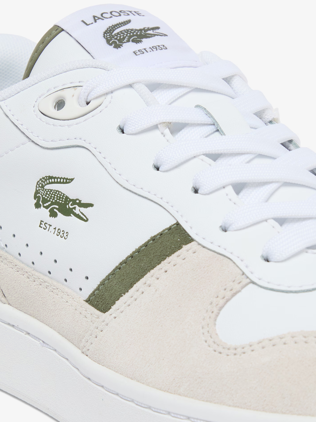 LACOSTE T-Clip Set Leather Sneakers White/Khaki