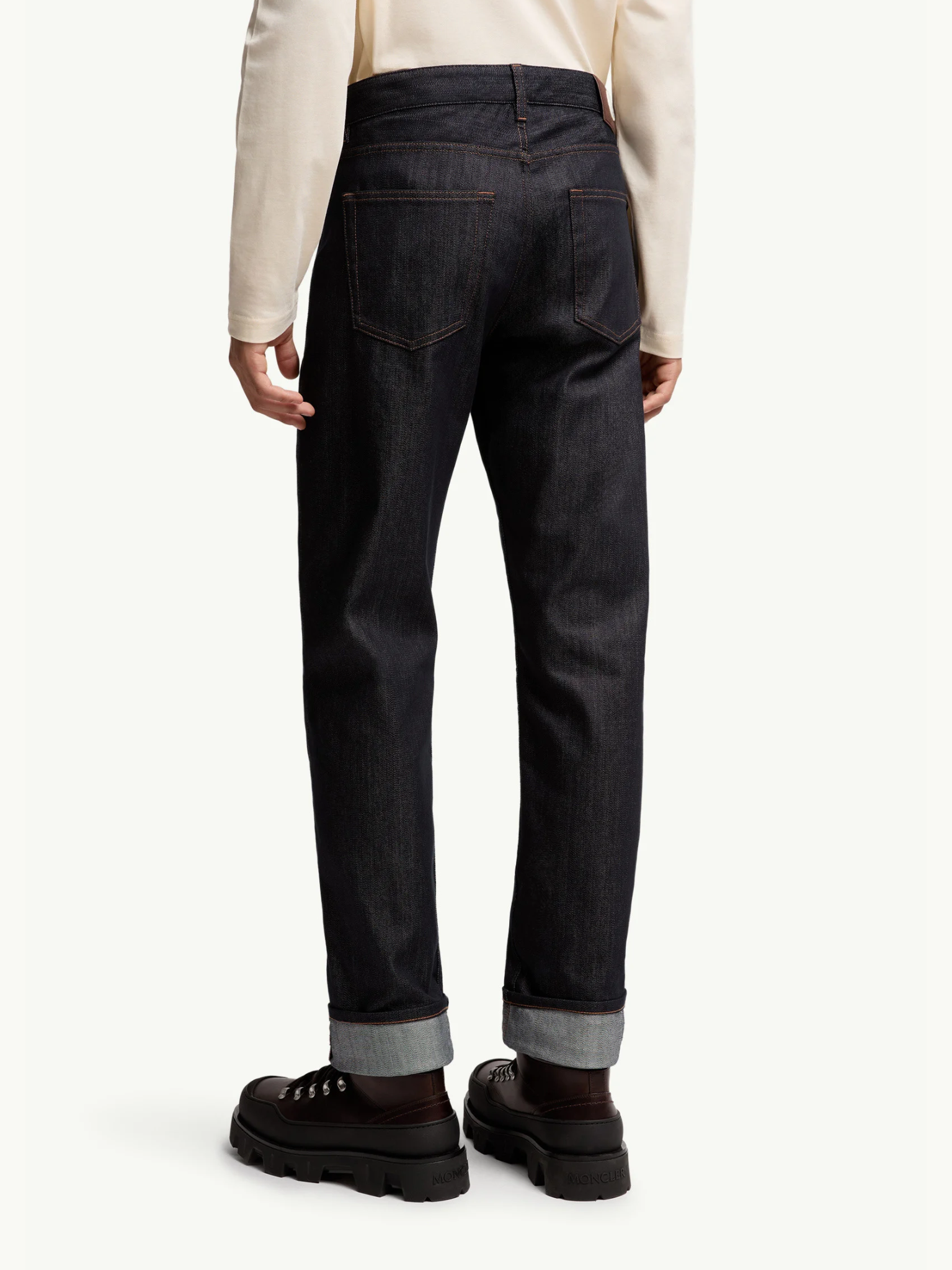 MONCLER Straight Leg Denim Jeans Denim Blue