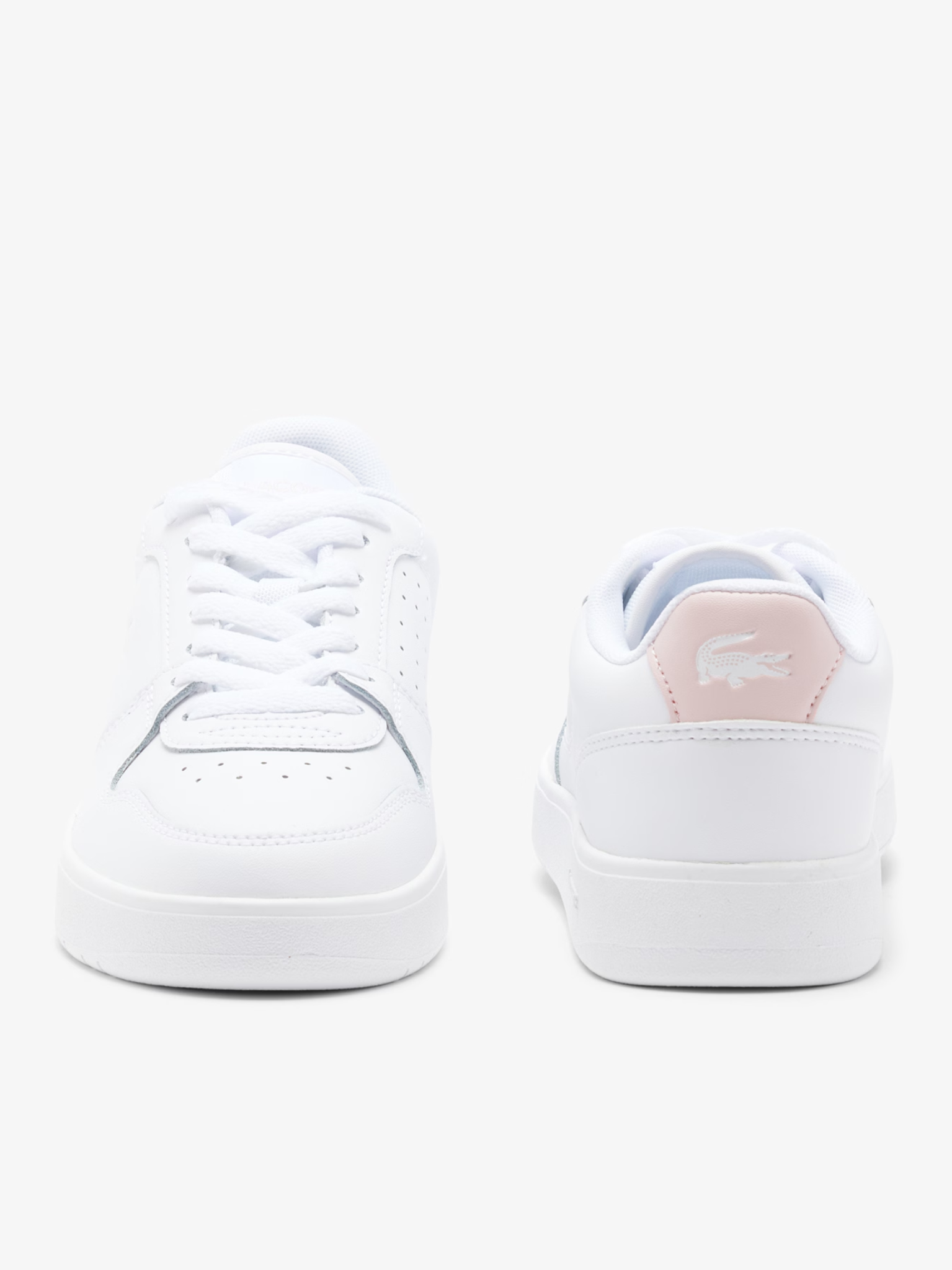 LACOSTE WOMEN Court Ace Leather Sneakers White/Light Pink